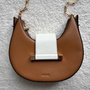Pedro Brown/White Gold Chain Mini Crossbody Bag